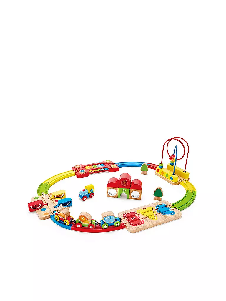 HAPE | Regenbogen-Puzzle Eisenbahnset | transparent