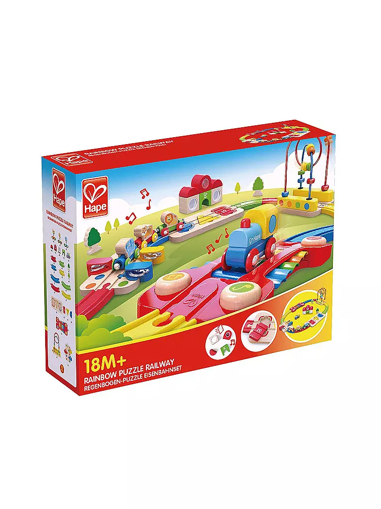 HAPE | Regenbogen-Puzzle Eisenbahnset | transparent