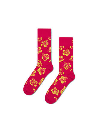 HAPPY SOCKS | Herren Socken HIBISCUS 41-46 dark pink