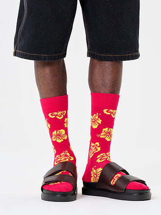 HAPPY SOCKS | Herren Socken HIBISCUS 41-46 dark pink