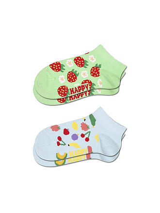 HAPPY SOCKS | Kinder Sneaker Socken 2er Pkg STRAWBERRY light green