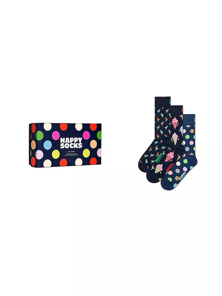 HAPPY SOCKS | Damen Geschenkbox Socken 3er Pkg 36-40 navy. | dunkelblau