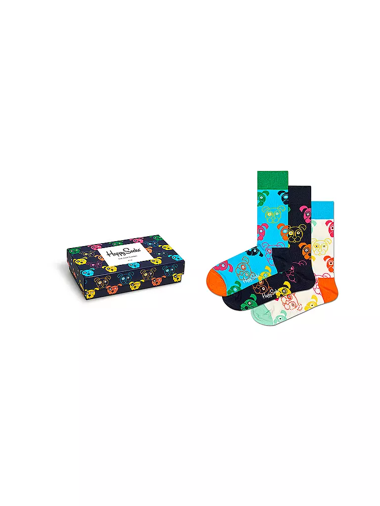 HAPPY SOCKS | Damen Geschenkbox Socken MIXED DOGS 3-er Pkg. 36-40 bunt | bunt