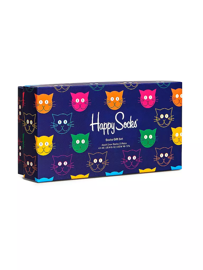 HAPPY SOCKS | Damen Geschenkset Socken MIXED CAT 3er Pkg 36-40 navy | dunkelblau