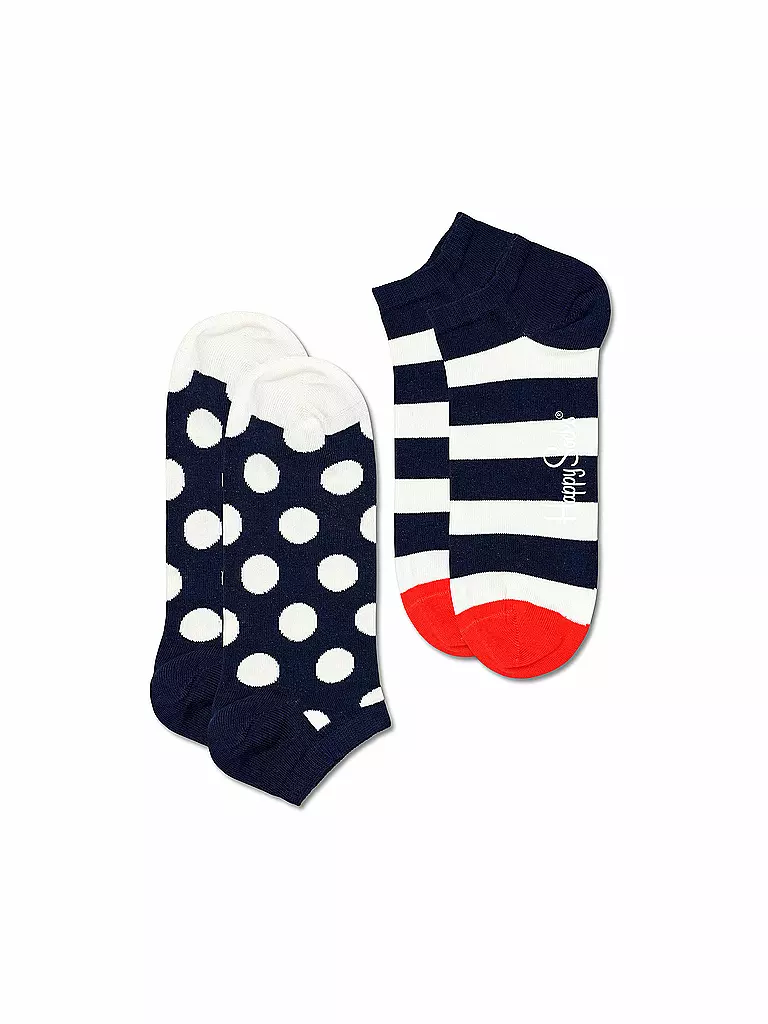 HAPPY SOCKS | Damen Sneaker Socken 36-40 BIG DOT 2-er Pkg. dark blue / navy | dunkelblau