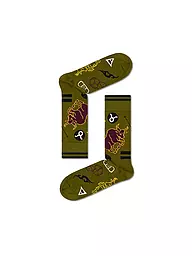 HAPPY SOCKS | Damen Socken 36-40 STIER dark green | Olive