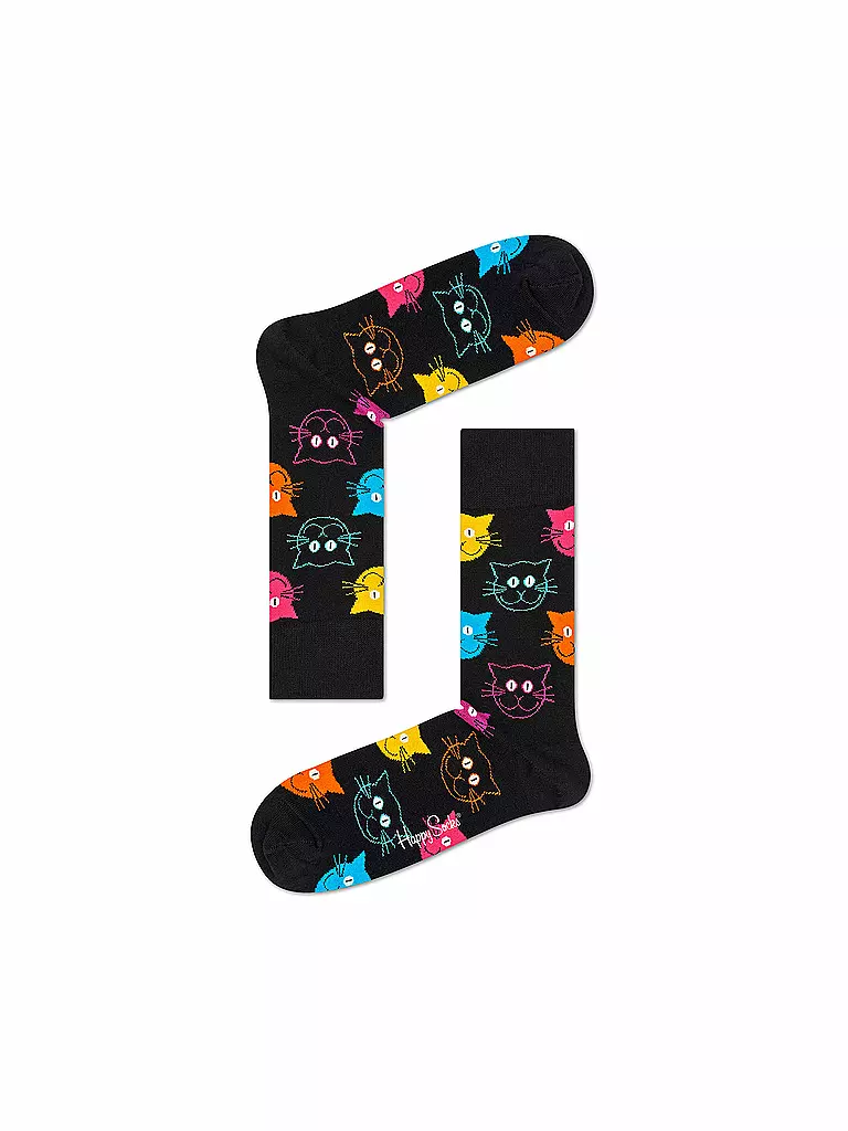 HAPPY SOCKS | Damen Socken CAT 36-40 black | schwarz