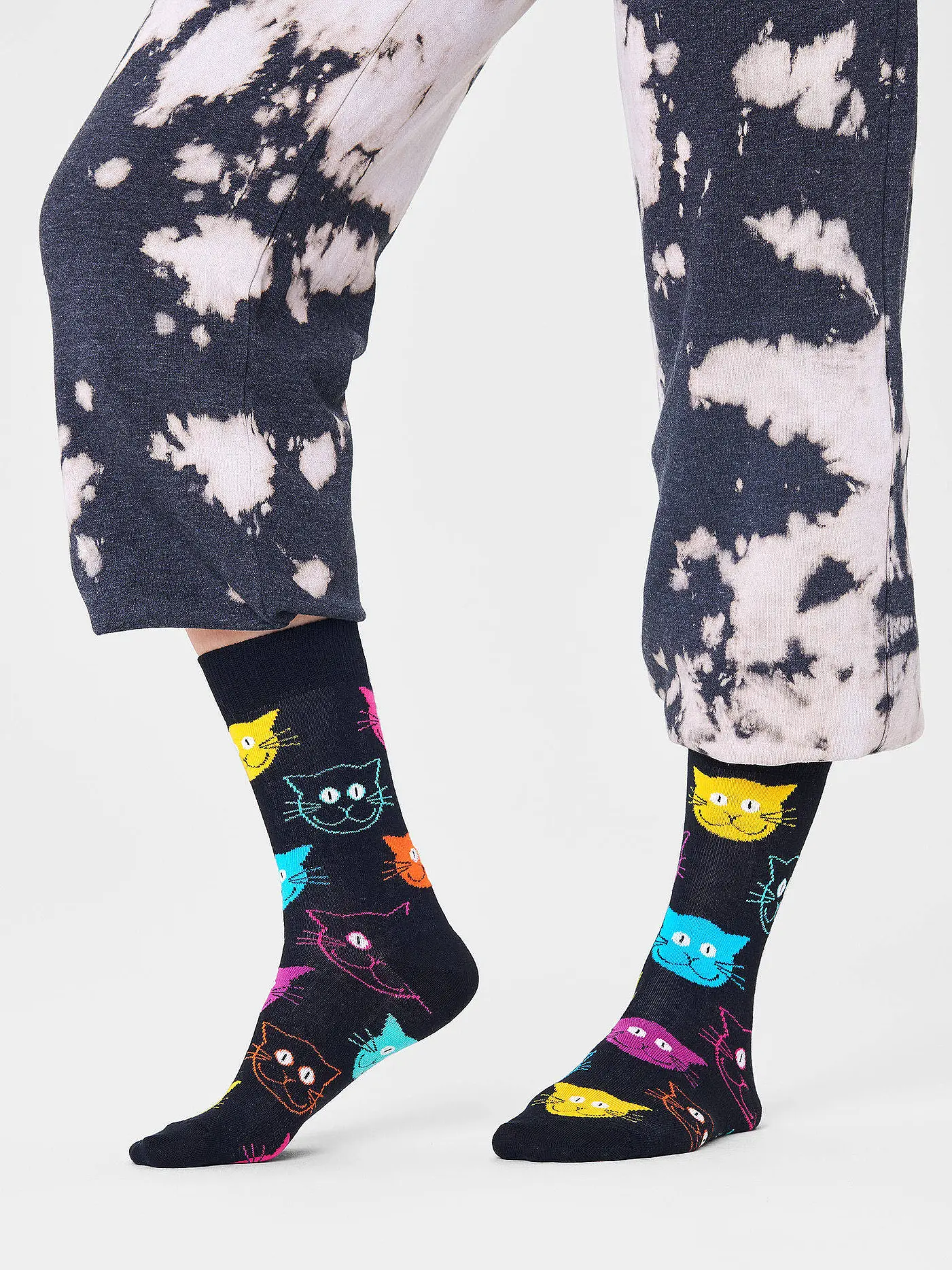 HAPPY SOCKS | Damen Socken CAT 36-40 black | schwarz