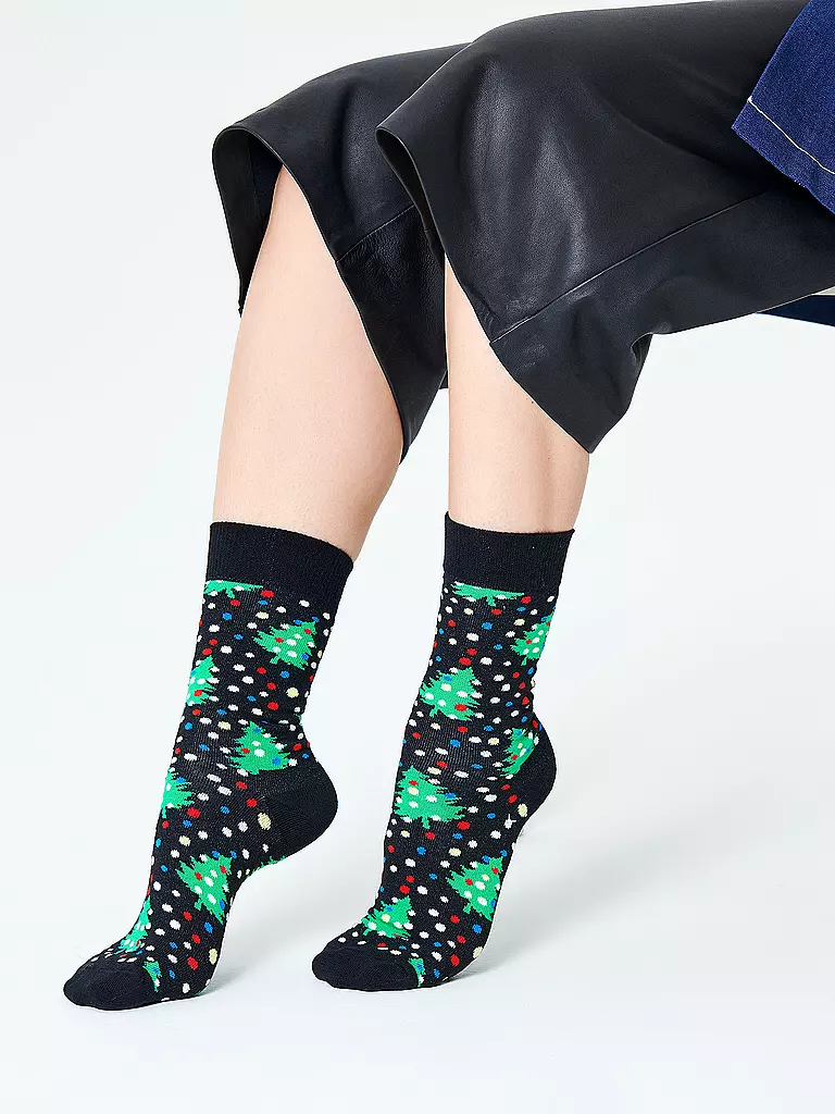 HAPPY SOCKS | Damen Socken CHRISTMAS NIGHT 36-40 black | schwarz