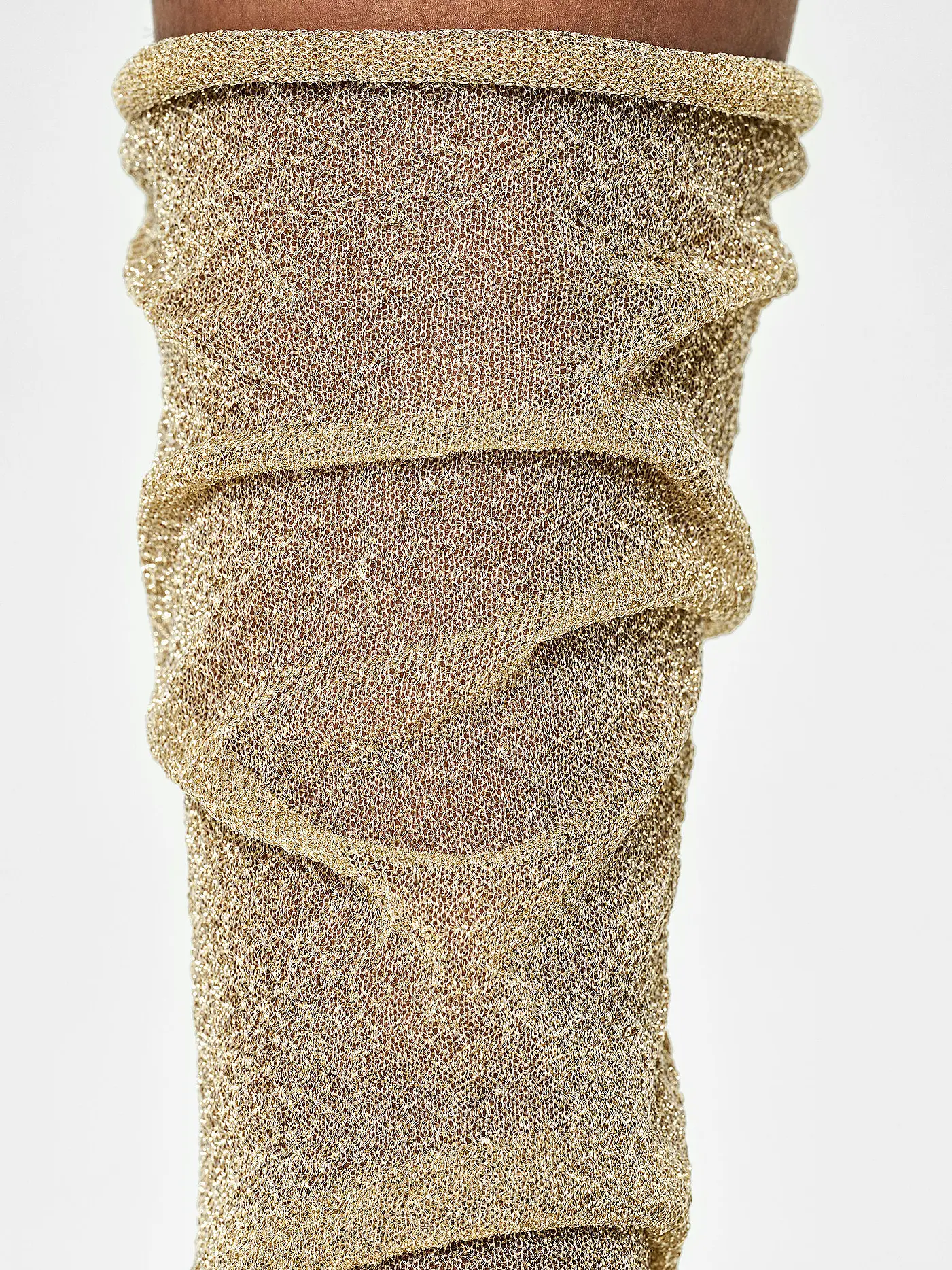 HAPPY SOCKS | Damen Socken CRINKLY GLITTER SOCK beige / gold | gold