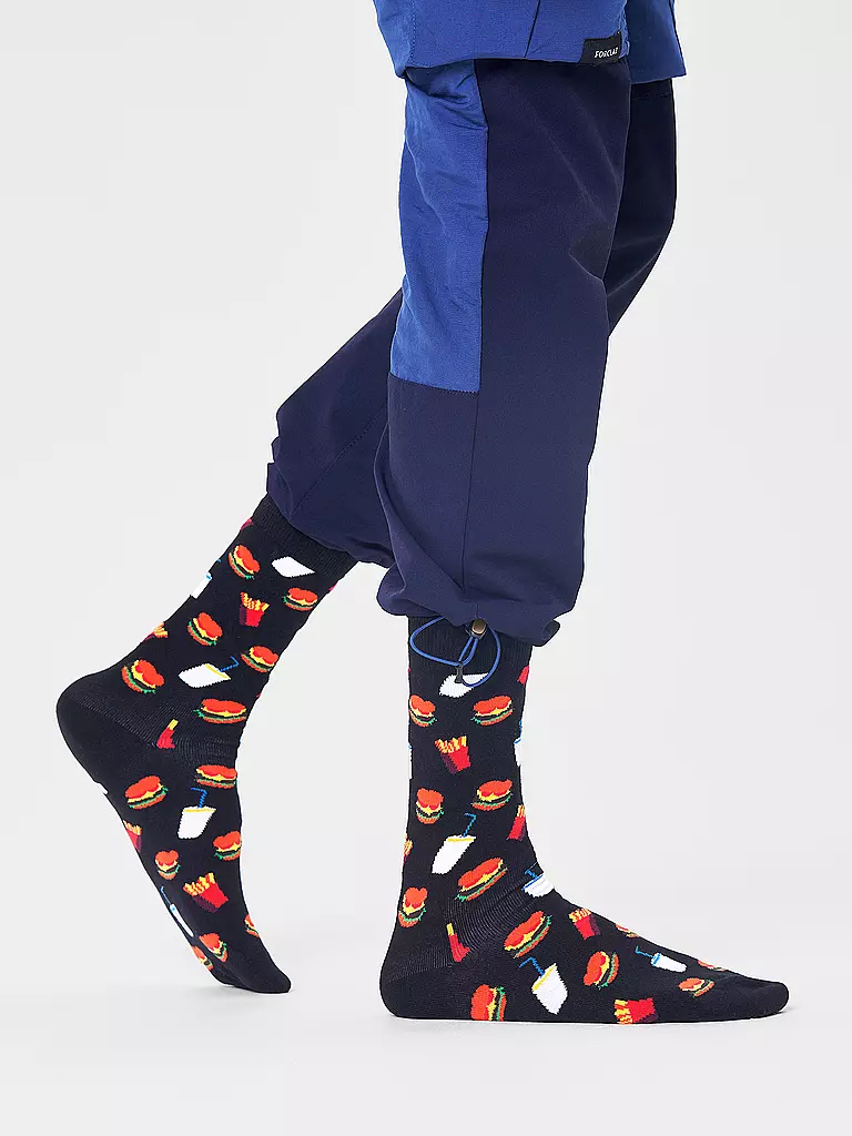 HAPPY SOCKS | Damen Socken HAMBURGER 36-40 black  | schwarz