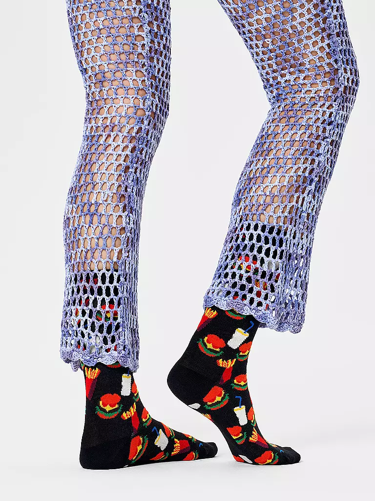 HAPPY SOCKS | Damen Socken HAMBURGER 36-40 black | schwarz