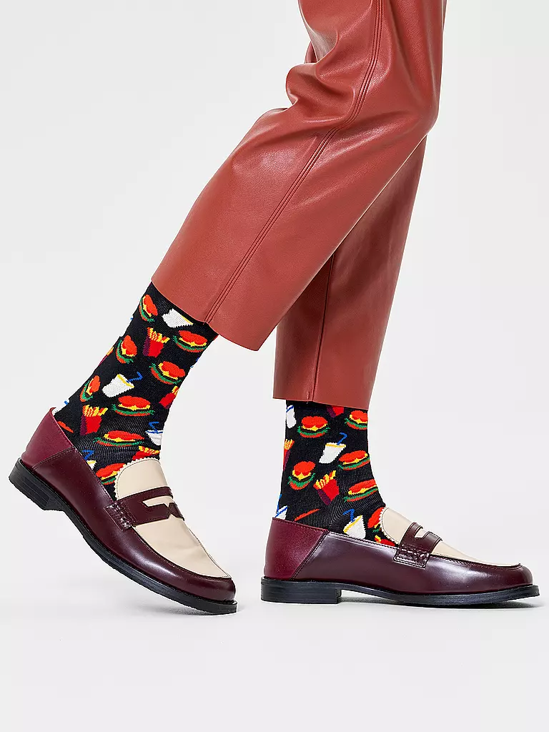 HAPPY SOCKS | Damen Socken HAMBURGER 36-40 black | schwarz