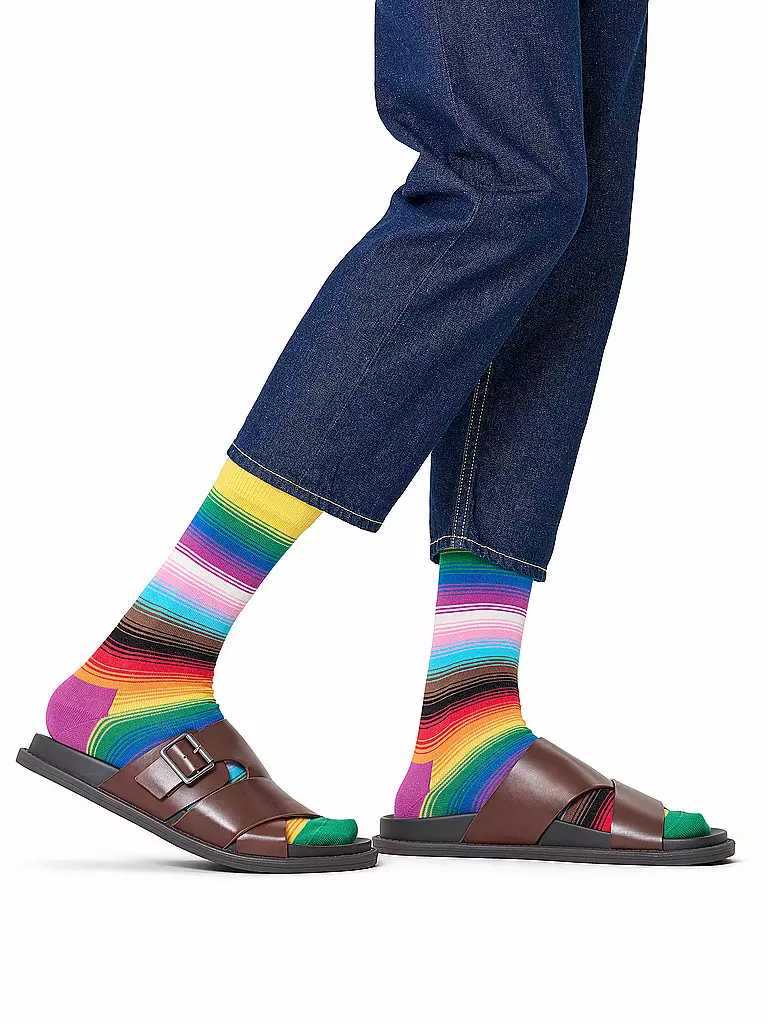 HAPPY SOCKS | Damen Socken PRIDE STRIPE 36-40 yellow | bunt