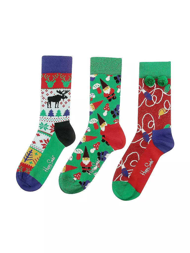 HAPPY SOCKS | Damen-Socken-Geschenkbox 3-er Pkg. "Christmas" 36-40 | bunt