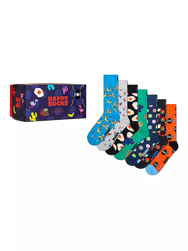 HAPPY SOCKS | Herren Geschenkbox Socken SEVEN DAYS 7er Pkg 41-46 turquoise | bunt