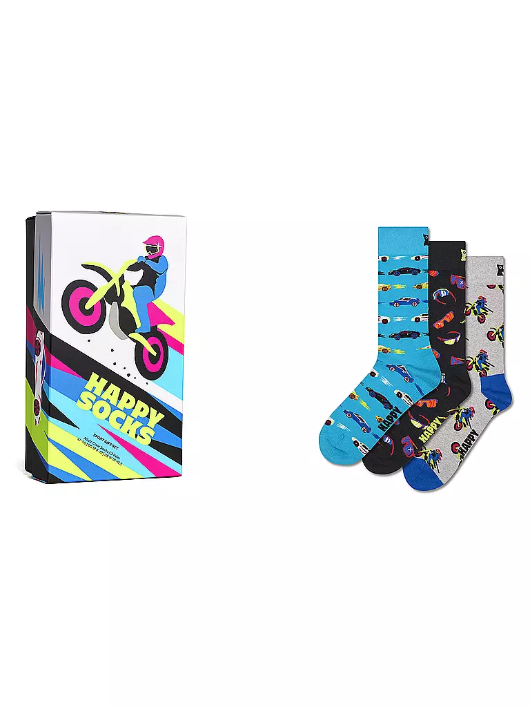 HAPPY SOCKS | Herren Geschenkset 3er Pkg FAST SPORTS 41-46 grey | grau