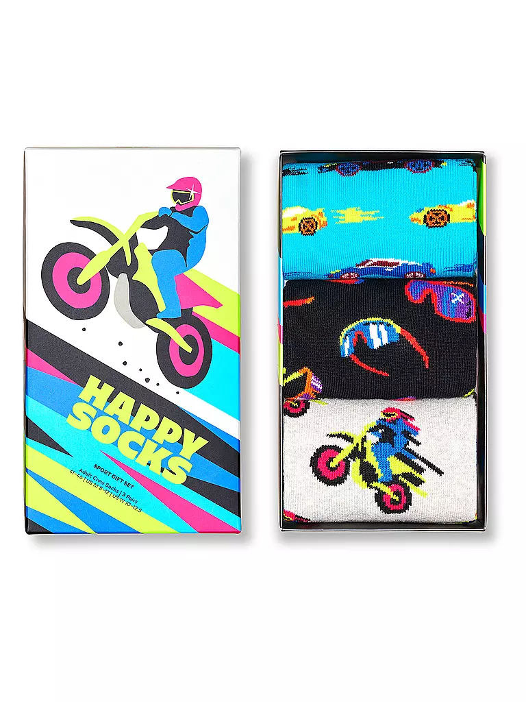 HAPPY SOCKS | Herren Geschenkset 3er Pkg FAST SPORTS 41-46 grey | grau