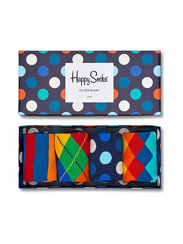 HAPPY SOCKS | Herren Geschenkset Socken BIG DOTS 4er Pkg blue | bunt