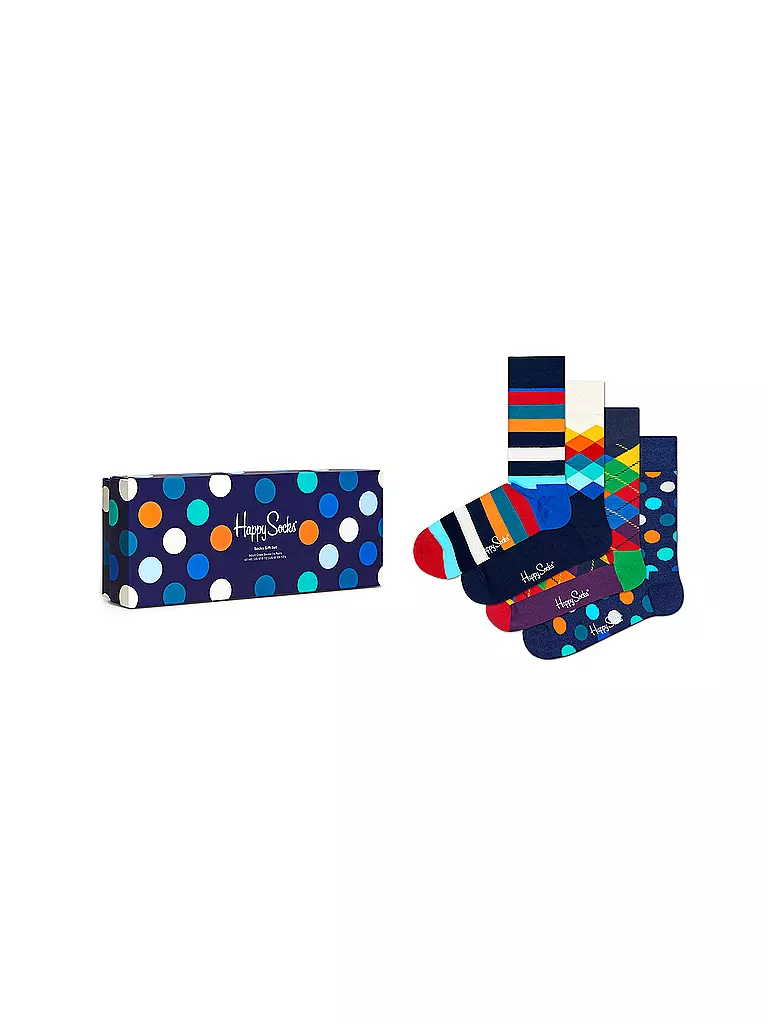 HAPPY SOCKS | Herren Geschenkset Socken MULTI COLOR 4er Pkg 41-46 navy | dunkelblau