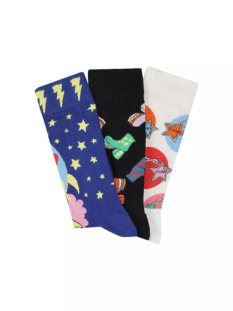 HAPPY SOCKS | Herren Socken ELTON JOHN 3er Pkg. 41-46 black | schwarz