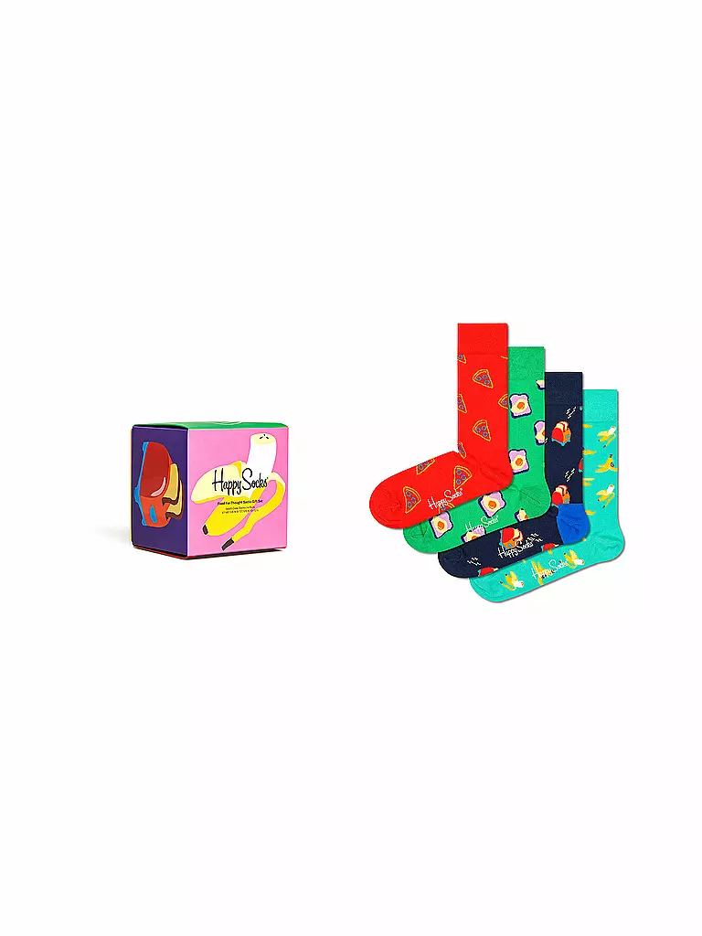 HAPPY SOCKS | Herren Socken Geschenkbox FOOD FOR THOUGHT 4er Pkg. 41-46 multi | bunt