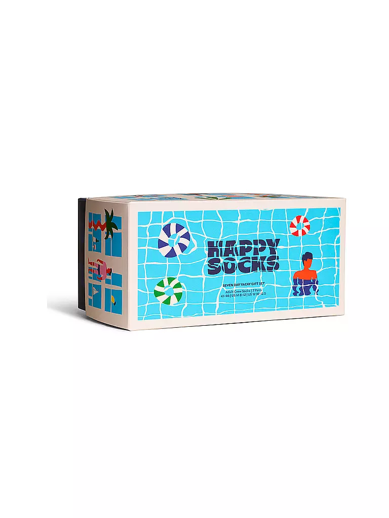 HAPPY SOCKS | Herren Socken Geschenkbox SEVEN DAY VACY  7er Pkg. 41-46 light blue | bunt