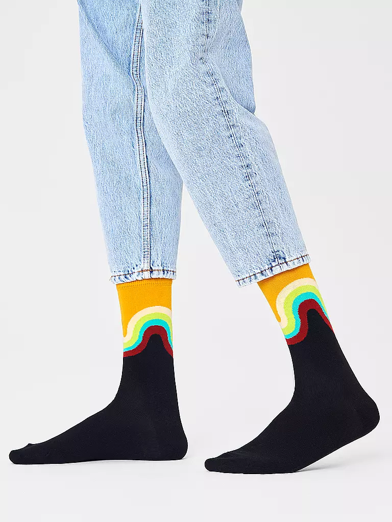 HAPPY SOCKS | Herren Socken JUMBO WAVE black / multi | schwarz