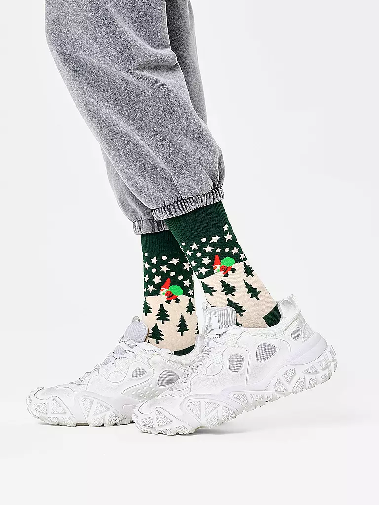 HAPPY SOCKS | Herren Socken SANTA Gr. 41 - 46 dark green | Dunkelgrün