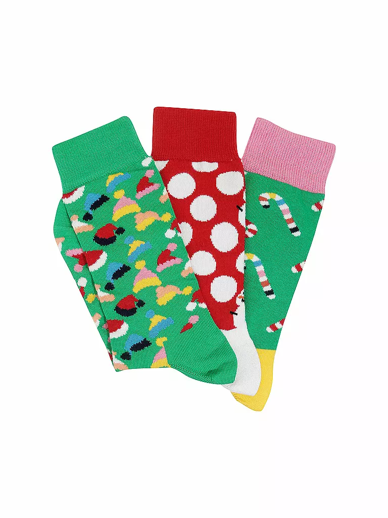 HAPPY SOCKS | Herren-Socken Geschenkbox 3-er "Holiday Tree" 41-46 | 