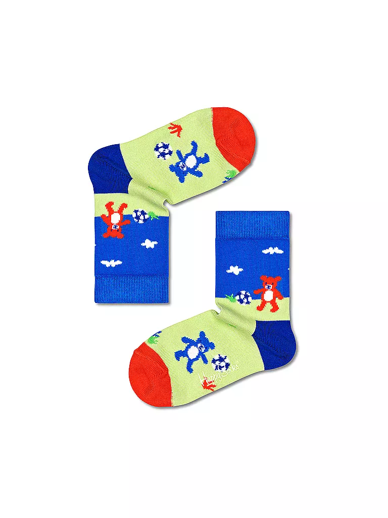 HAPPY SOCKS | Jungen Socken FOOTBALL TEDDIES light green | hellgrün