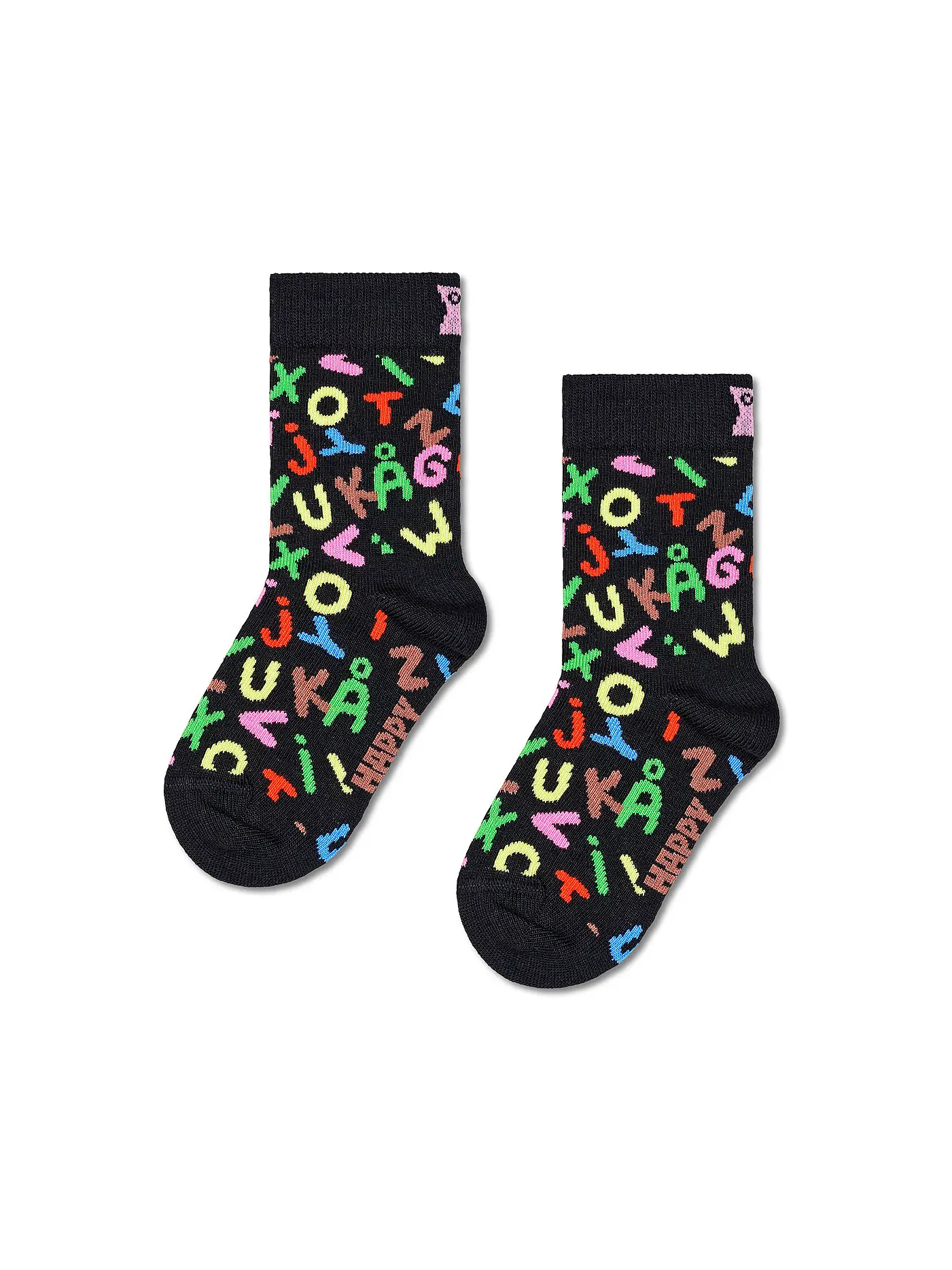 HAPPY SOCKS | Kinder Socken ALPHABET Black | schwarz