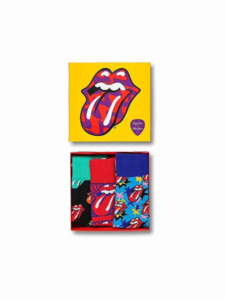 HAPPY SOCKS | Socken-Geschenkbox "Rolling Stones" 3-er 41-46 | bunt
