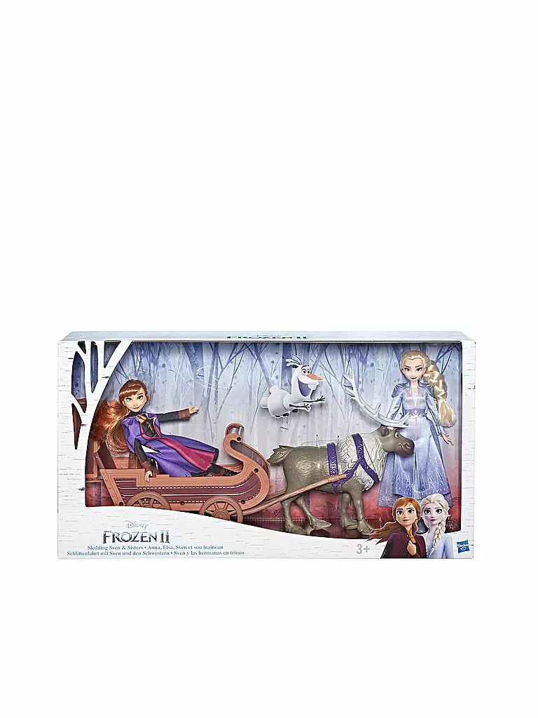 HASBRO | FROZEN Disney Die Eiskönigin 2 – Schlittenfahrt mit Sven und den Schwestern Elsa und Anna Spielset  | transparent