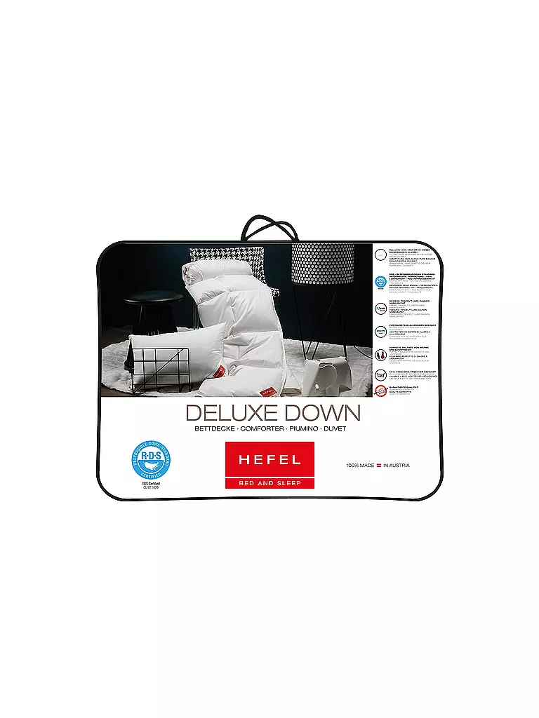 HEFEL | Ganzjahresdecke "DeLuxe Down" 140x220cm (420g) | weiss