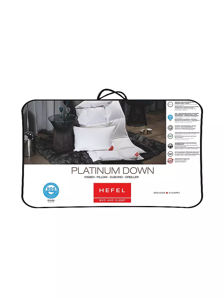 HEFEL | Kissen "Platinum Down" 40x60cm (340g) | weiss