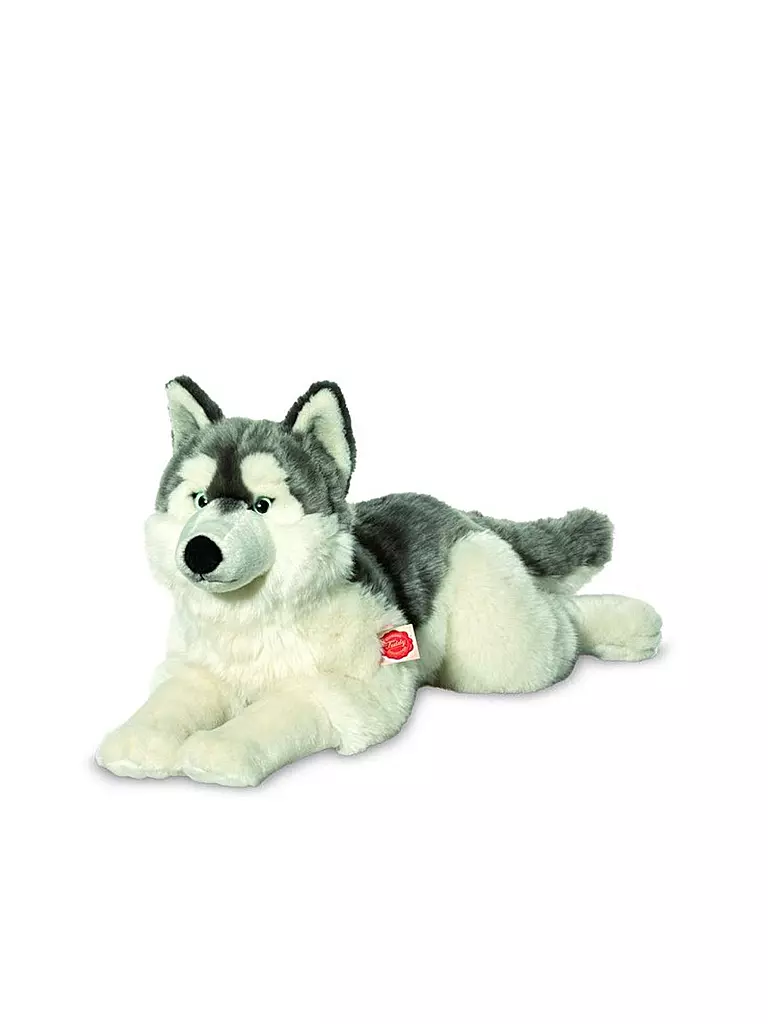 HERMANN TEDDY | Plüschtier - Husky liegend 60cm | hellgrau