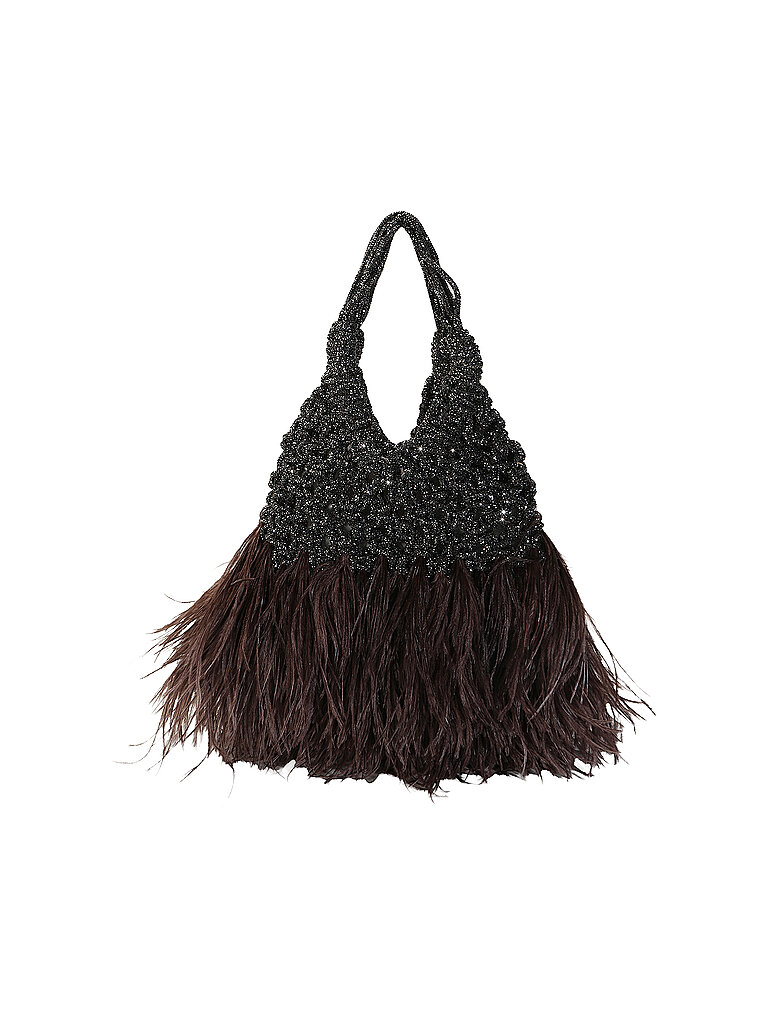 HIBOURAMA Tasche - Henkeltasche VANNIFIQUEPLUME grau