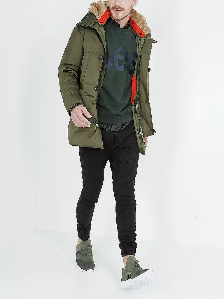 HOLUBAR | Parka mit Steiff-Teddyfutter "Boulder" | olive