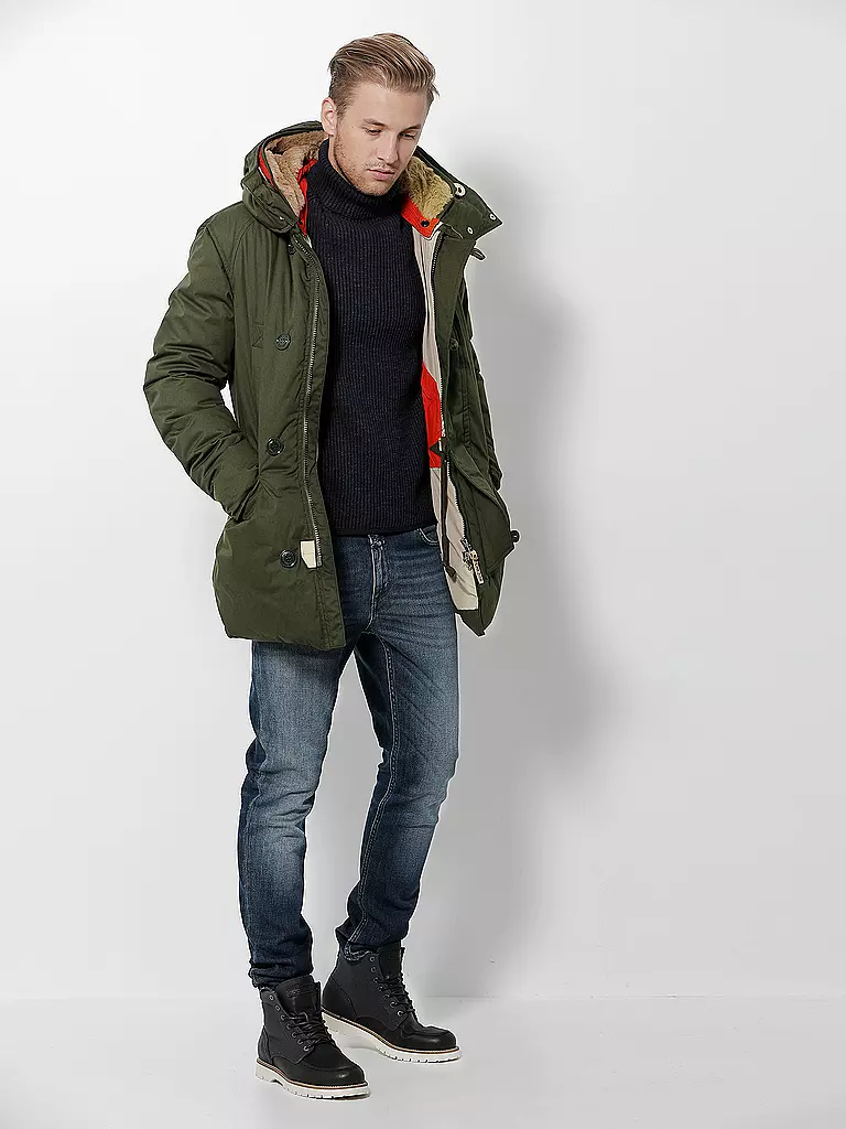 HOLUBAR | Parka mit Steiff-Teddyfutter "Boulder" | olive