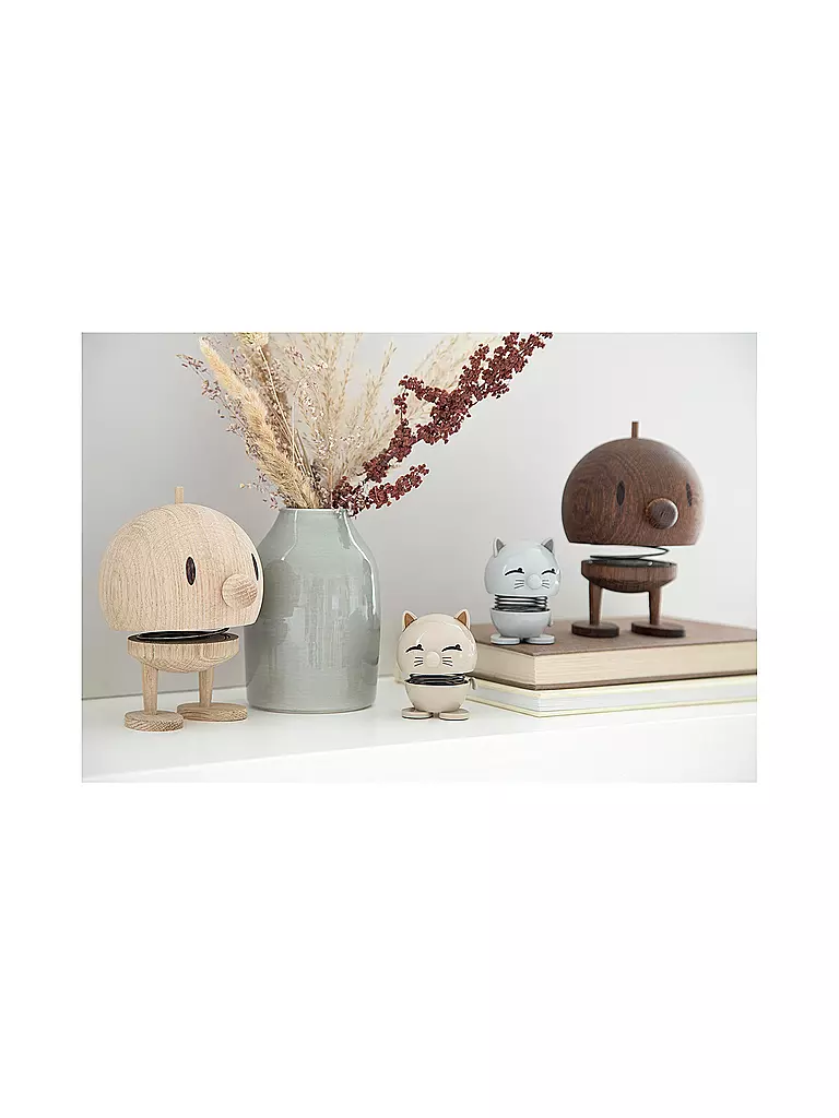HOPTIMIST | Dekofigur Cat 7,3cm Light Grey | weiss