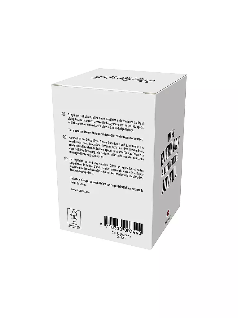 HOPTIMIST | Dekofigur Cat 7,3cm Light Grey | weiss