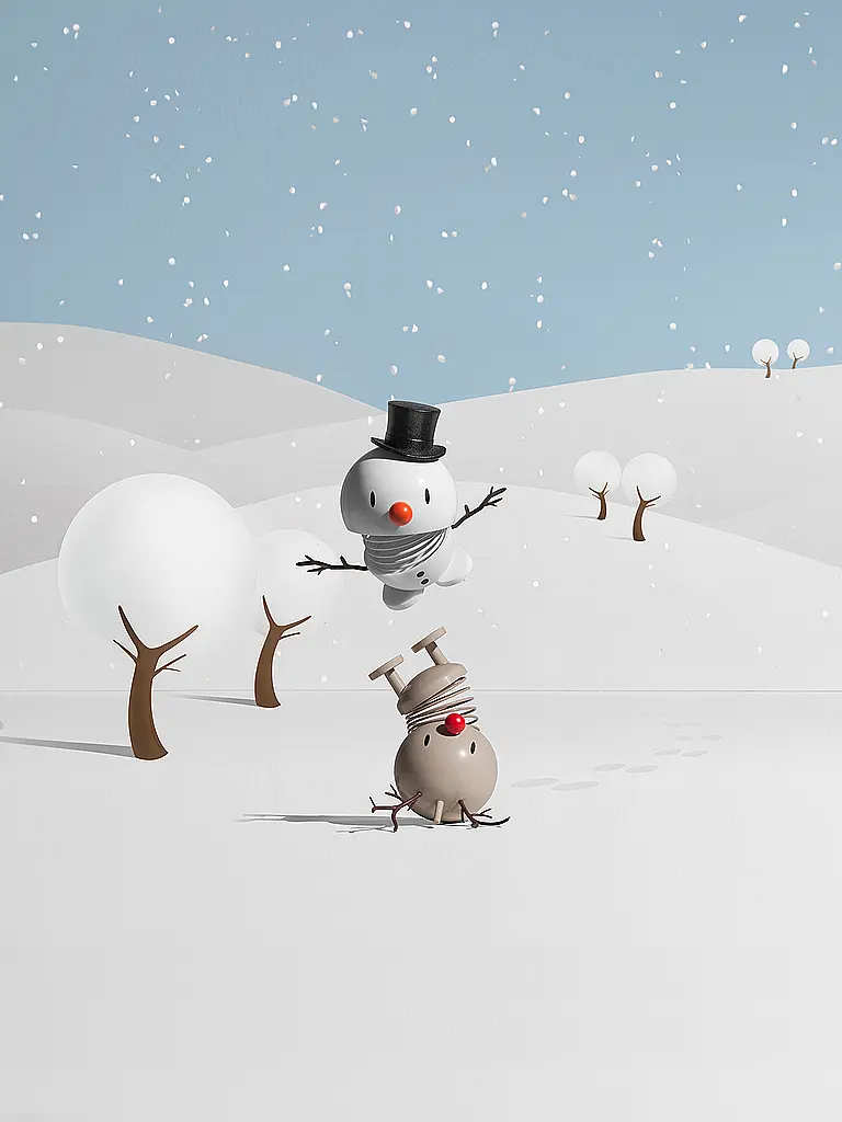 HOPTIMIST | Dekofigur Classic Bumble Snowman 7,8cm White | 