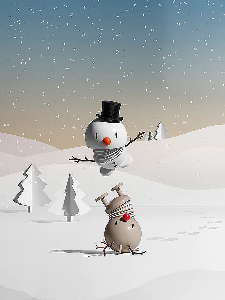 HOPTIMIST | Dekofigur Classic Bumble Snowman 7,8cm White | 
