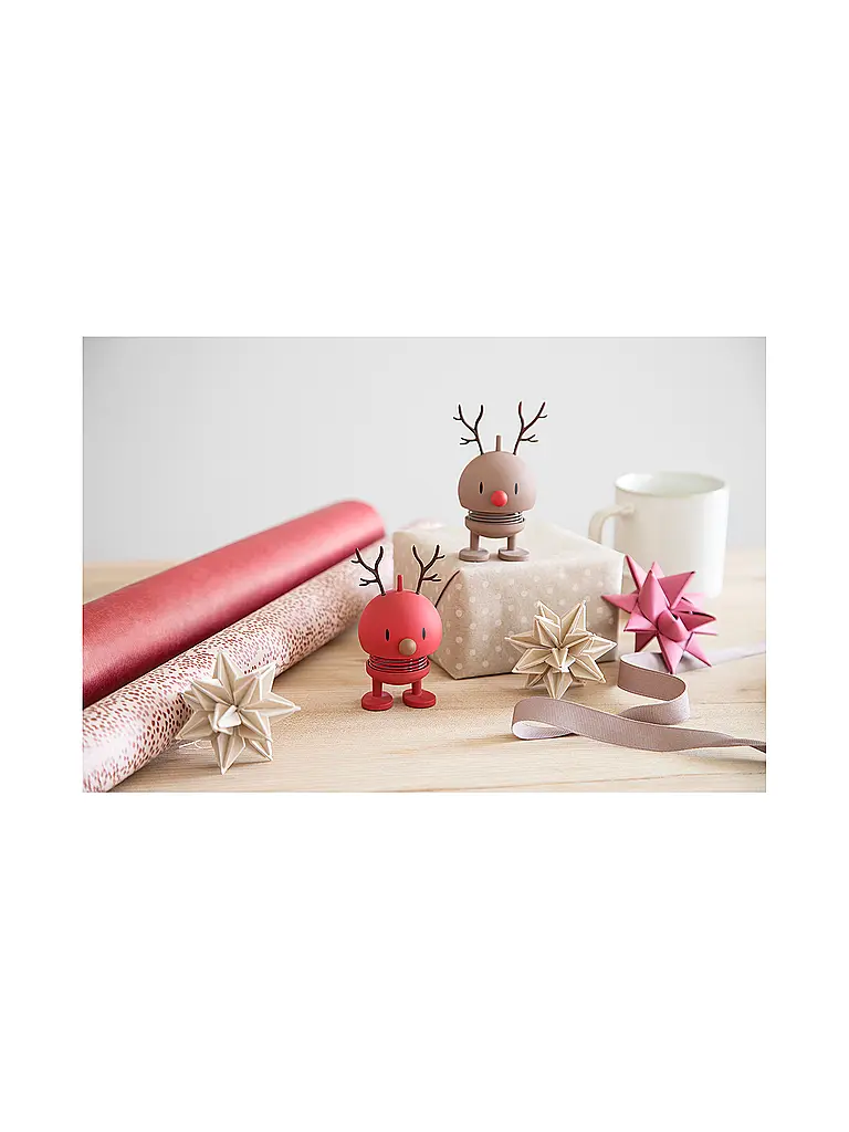 HOPTIMIST | Dekofigur Soft Reindeer Bumble 9,5cm Berry | rot