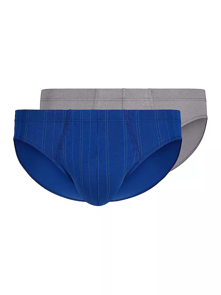 HUBER | Brasil Slip 2er Pkg. digital blue grey stripe select  | blau