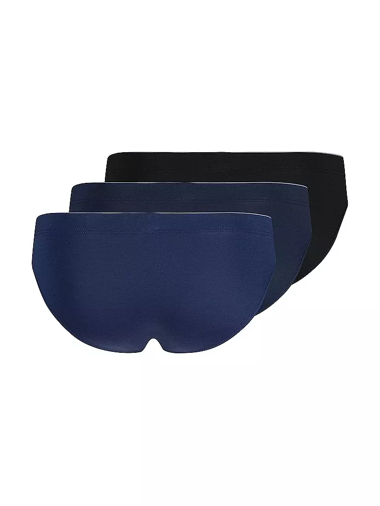 HUBER | Brasil Slip 3er Pkg. blue black selection | schwarz
