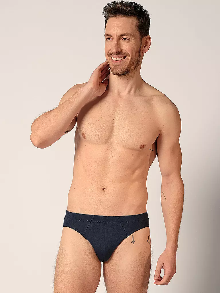 HUBER | Brasil Slip 3er Pkg. blue black selection | schwarz