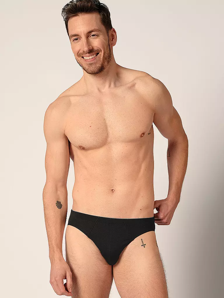 HUBER | Brasil Slip 3er Pkg. blue black selection | schwarz