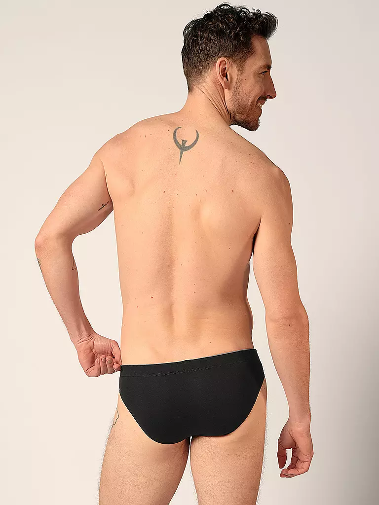HUBER | Brasil Slip 3er Pkg. blue black selection | schwarz